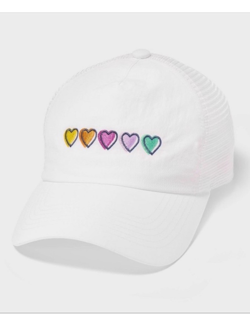 Roller Rabbit Trucker Hat with Disco Hearts